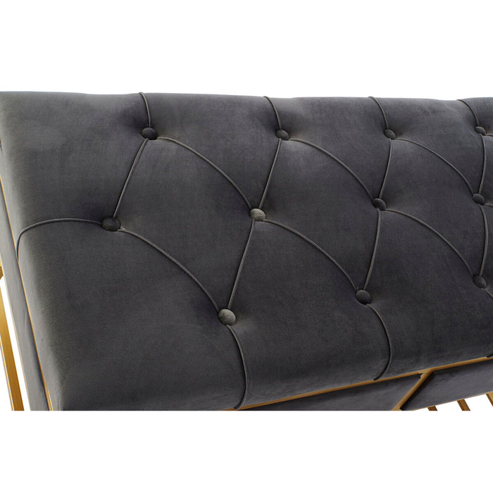 Banchetă DKD Home Decor 8424001851096 Gri Multicolor Auriu* Metal 100 x 48 x 48 cm