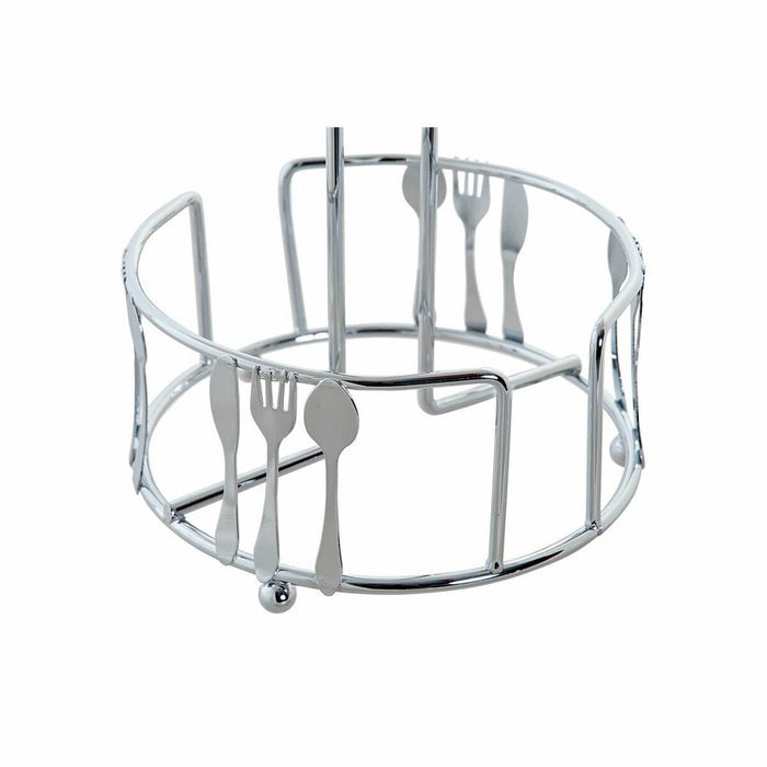 Suport pentru Role de Hârtie de Bucătărie DKD Home Decor Argintiu Metal Plastic 14 x 14 x 29 cm