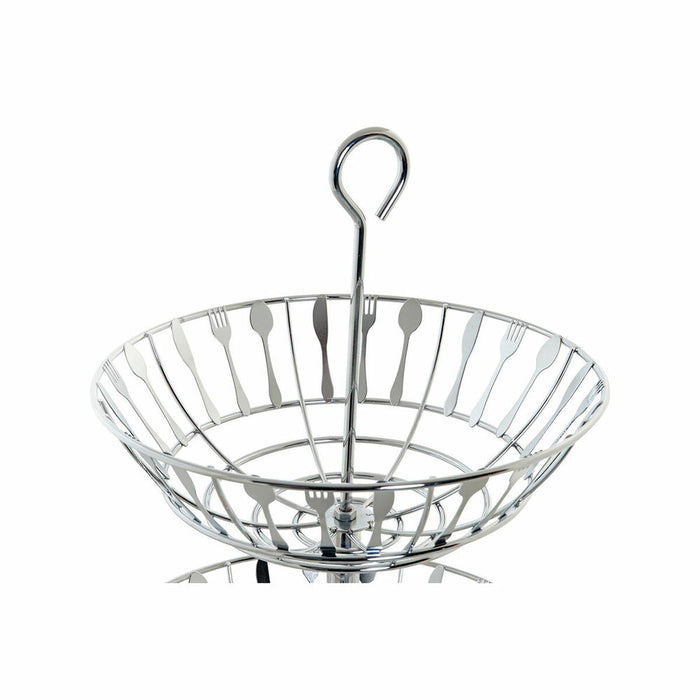 Fructieră DKD Home Decor Argintiu Metal Plastic 28 x 28 x 40 cm