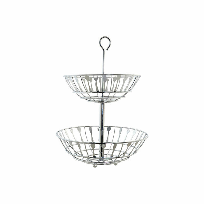 Fructieră DKD Home Decor Argintiu Metal Plastic 28 x 28 x 40 cm