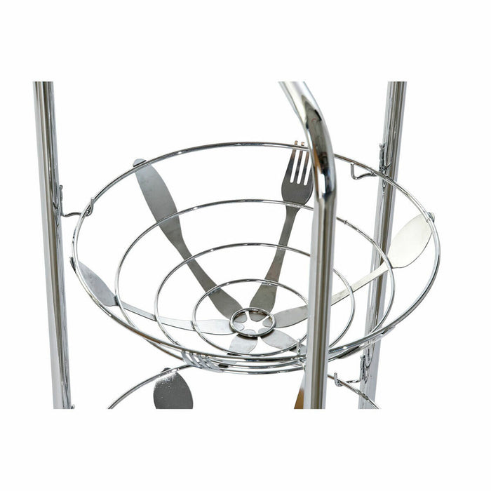 Fructieră DKD Home Decor Argintiu 28 x 28 x 74 cm Metal crom inoxidabil