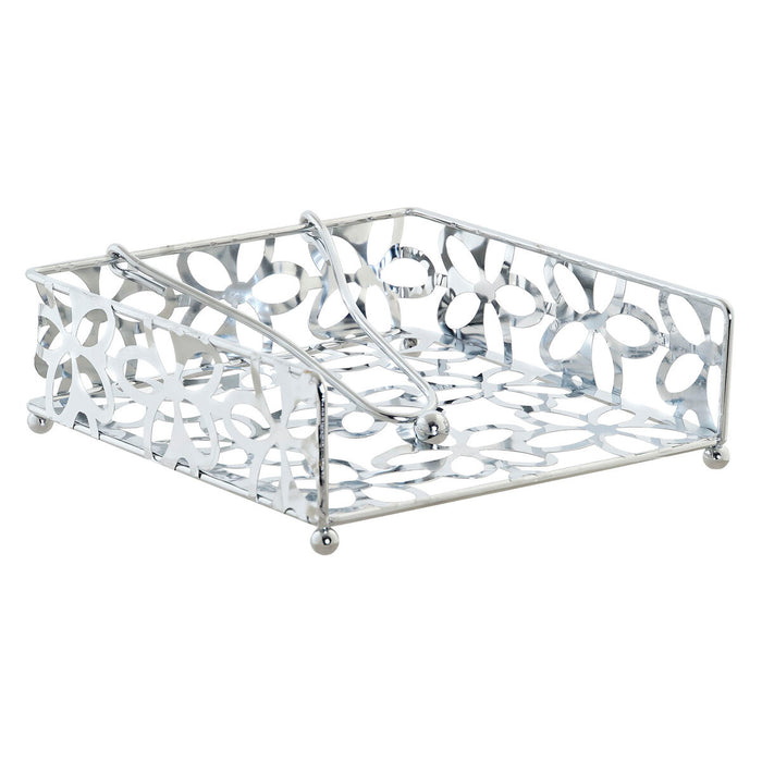 Suport pentru Șervețele DKD Home Decor Margaretă Argintiu Metal Plastic 18 x 19 x 6 cm