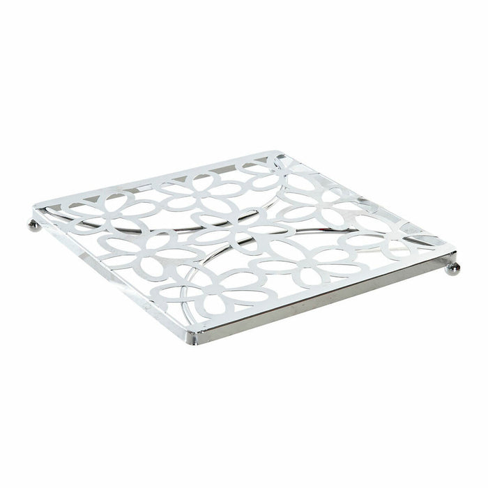 Suport Protecție pentru Masă DKD Home Decor Argintiu Metal Plastic 18 x 18 x 1,5 cm