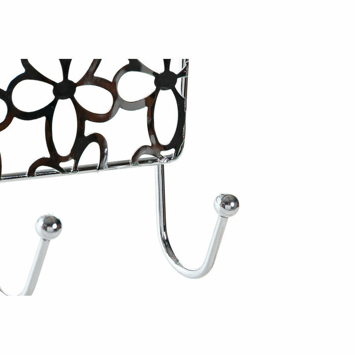 Cuier pentru uși DKD Home Decor Argintiu Metal Plastic Květiny 32 x 10 x 19 cm
