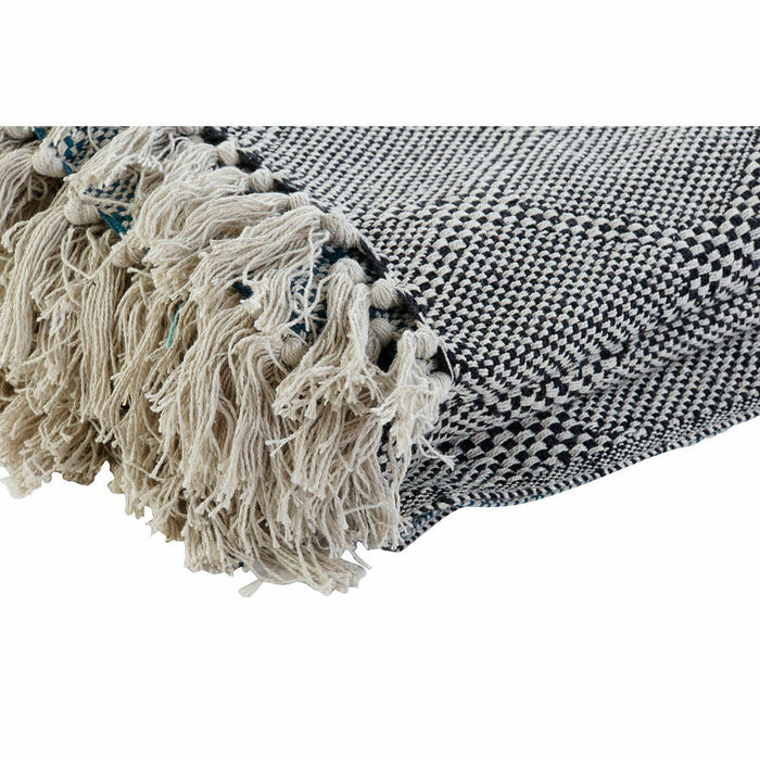 Pătură DKD Home Decor Albastru Gri Romb 130 x 170 x 1 cm (2 Unități)
