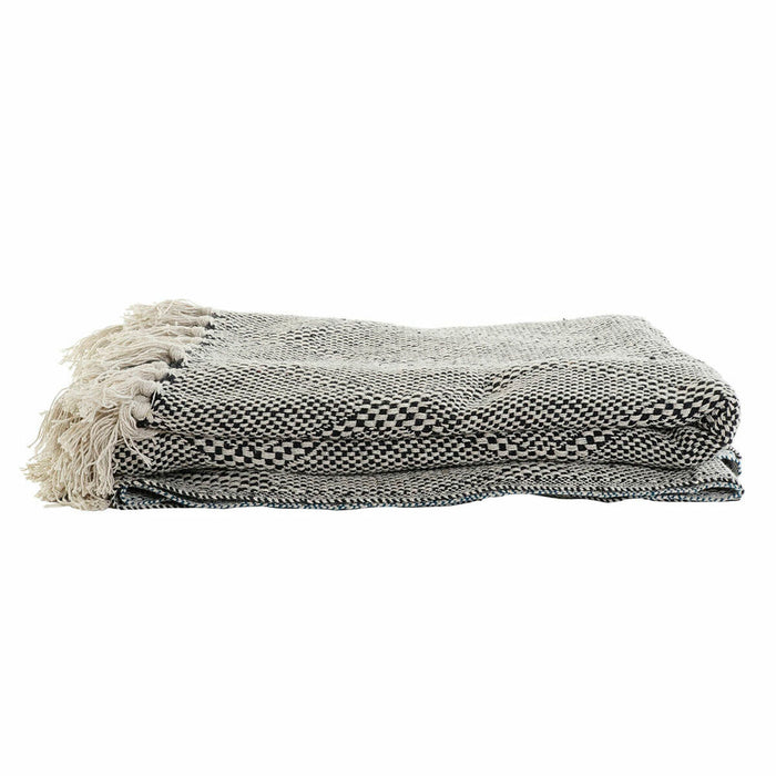 Pătură DKD Home Decor Albastru Gri Romb 130 x 170 x 1 cm (2 Unități)