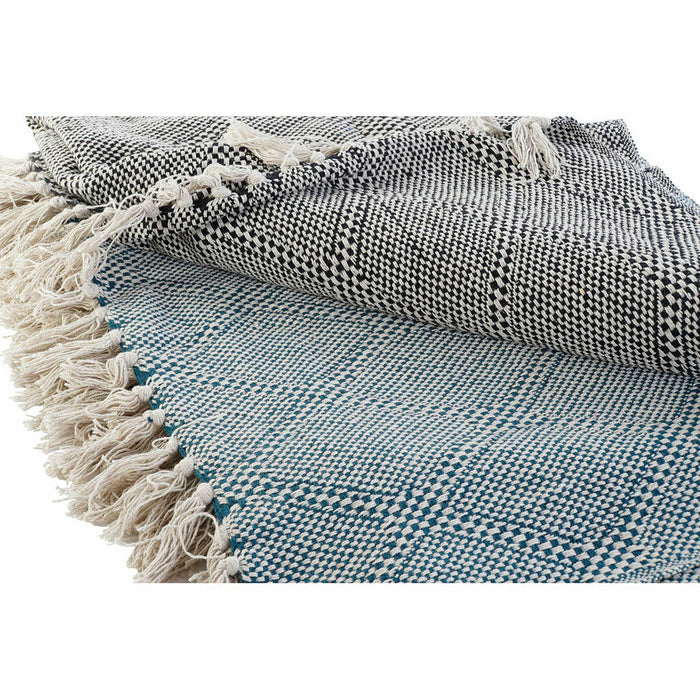 Pătură DKD Home Decor Albastru Gri Romb 130 x 170 x 1 cm (2 Unități)