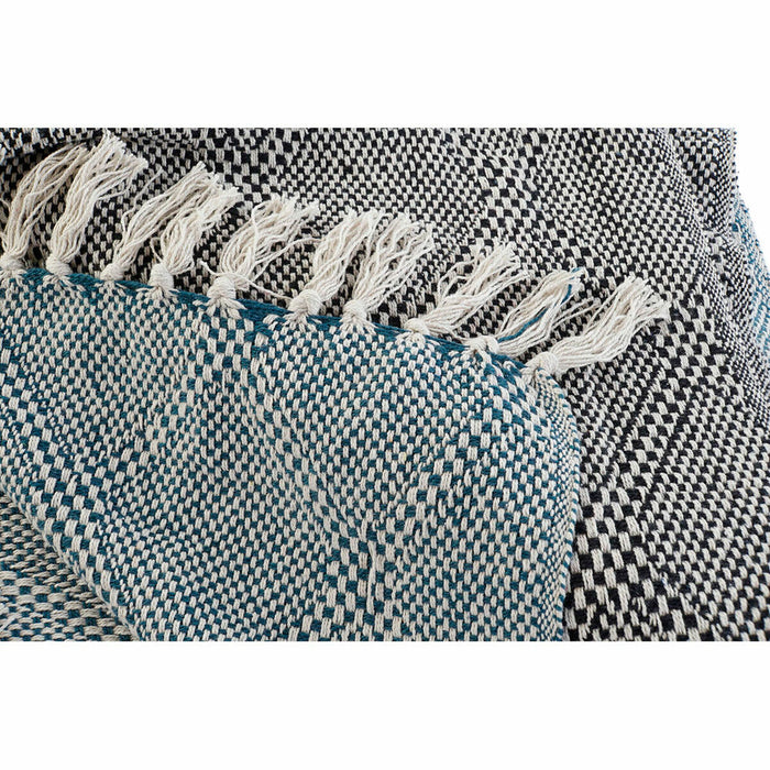 Pătură DKD Home Decor Albastru Gri Romb 130 x 170 x 1 cm (2 Unități)