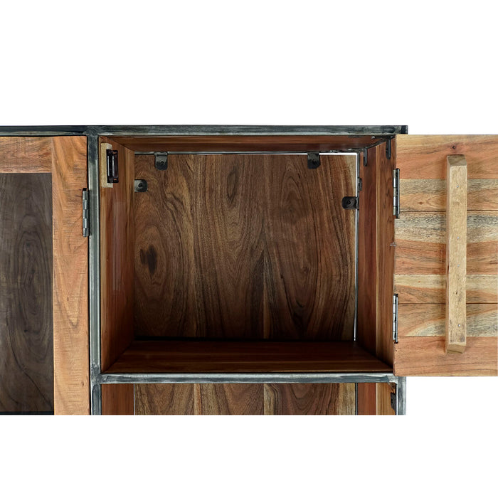 Stand Prezentare DKD Home Decor Metal Geam Salcâm Lemn Reciclat 140 x 40 x 160 cm