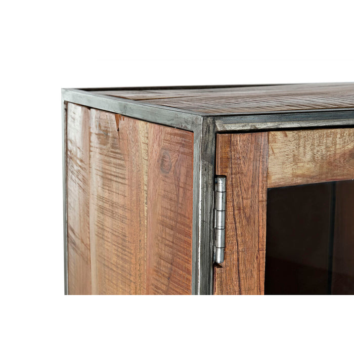 Stand Prezentare DKD Home Decor Metal Geam Salcâm Lemn Reciclat 135 x 40 x 120 cm