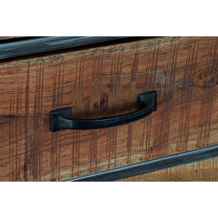 Stand Prezentare DKD Home Decor Metal Geam Salcâm Lemn Reciclat 135 x 40 x 120 cm