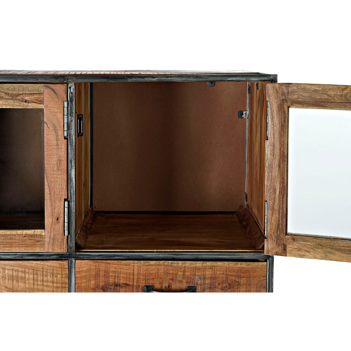 Stand Prezentare DKD Home Decor Metal Geam Salcâm Lemn Reciclat 135 x 40 x 120 cm