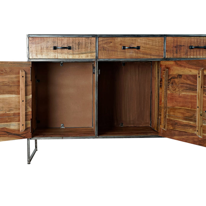 Stand Prezentare DKD Home Decor Metal Geam Salcâm Lemn Reciclat 135 x 40 x 120 cm