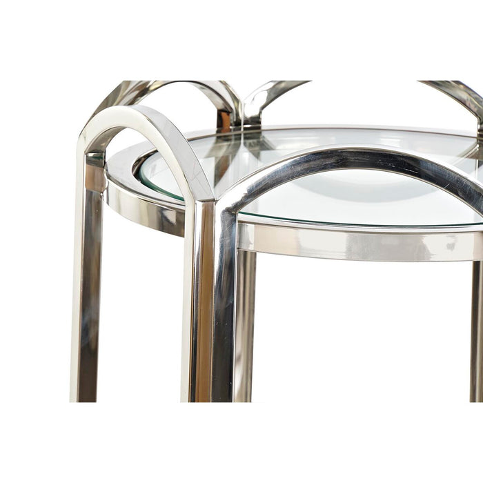 Masa laterală DKD Home Decor Geam Argintiu Metal 40 x 40 x 110 cm