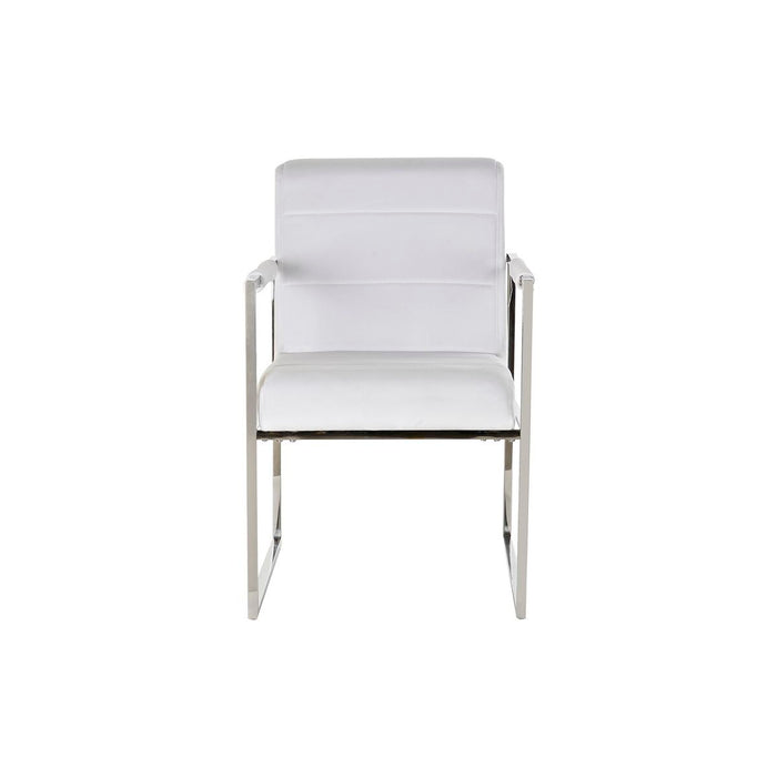 Scaun DKD Home Decor Poliester Oțel Alb (56 x 68 x 92 cm)
