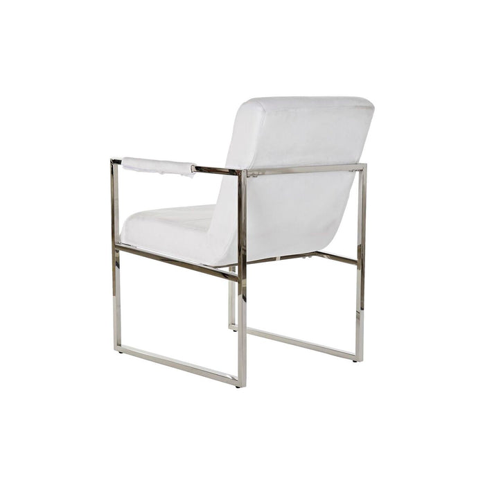 Scaun DKD Home Decor Poliester Oțel Alb (56 x 68 x 92 cm)