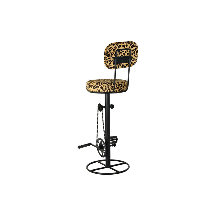 Taburet DKD Home Decor Negru Metal Maro Piele (42 x 48 x 116 cm)