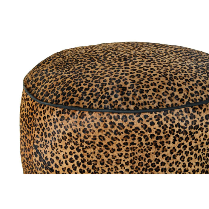 Suport pentru Picioare DKD Home Decor 46 x 46 x 50 cm Negru Maro Leopard Colonial