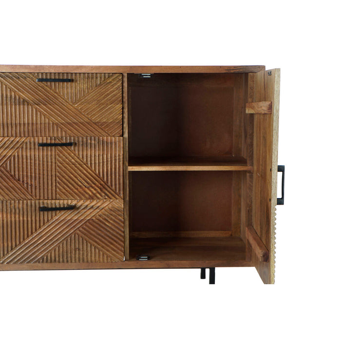 Servantă DKD Home Decor Natural Metal Lemn de mango (145 x 40 x 86 cm)