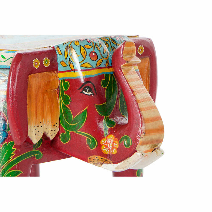 Masa laterală DKD Home Decor Maro Multicolor Acrilic Lemn de mango Elefant (45 x 34 x 34 cm)