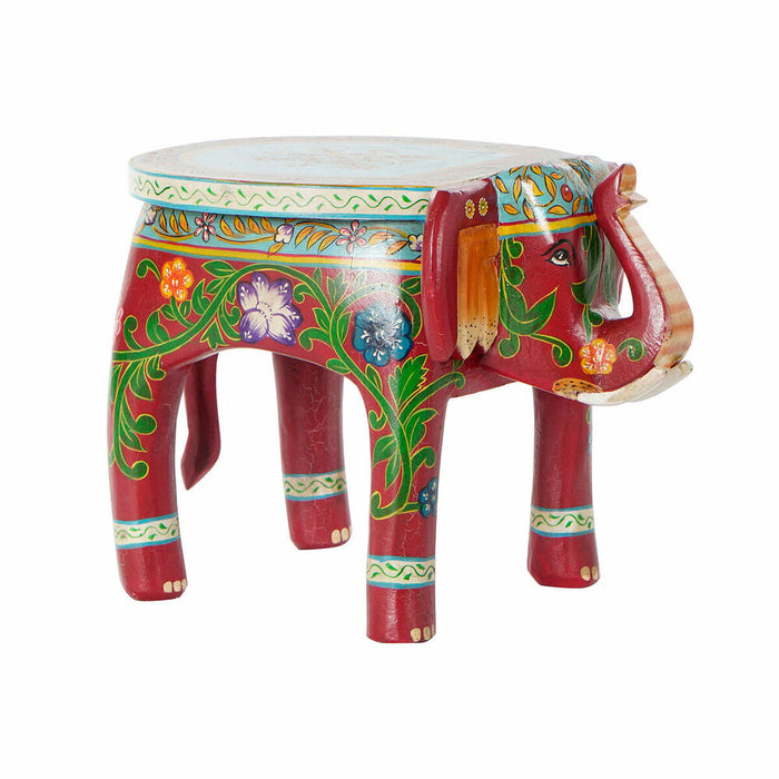 Masa laterală DKD Home Decor Maro Multicolor Acrilic Lemn de mango Elefant (45 x 34 x 34 cm)