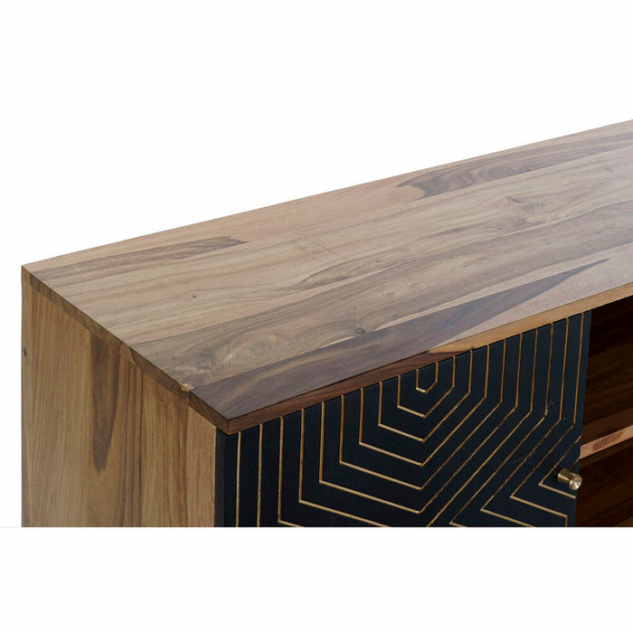 Mobilă TV DKD Home Decor Negru Natural Lemn 130 x 40 x 57 cm