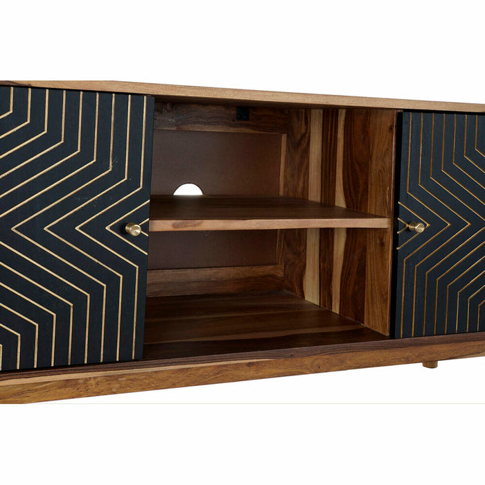 Mobilă TV DKD Home Decor Negru Natural Lemn 130 x 40 x 57 cm