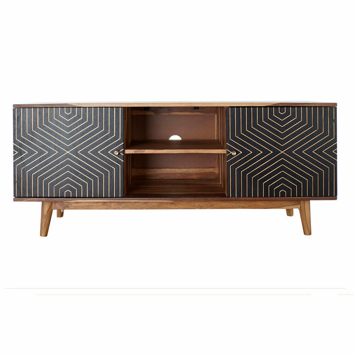 Mobilă TV DKD Home Decor Negru Natural Lemn 130 x 40 x 57 cm
