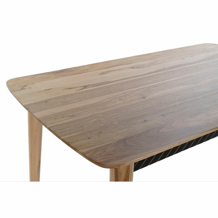 Masă de Sufragerie DKD Home Decor Natural Negru (160 x 90 x 76 cm)
