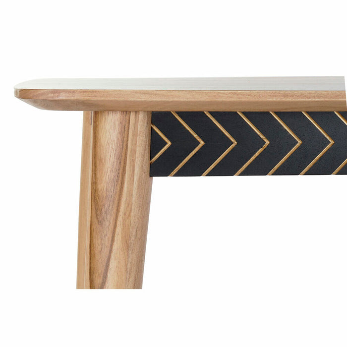 Masă de Sufragerie DKD Home Decor Natural Negru (160 x 90 x 76 cm)