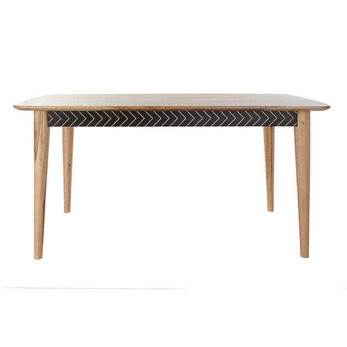 Masă de Sufragerie DKD Home Decor Natural Negru (160 x 90 x 76 cm)