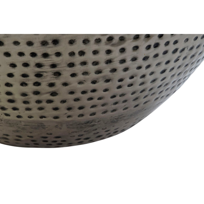 Masa laterală DKD Home Decor 72 x 72 x 33 cm Argintiu Oțel Alb Marmură