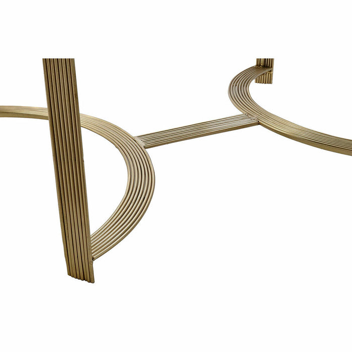Masa laterală DKD Home Decor 81 x 81 x 34 cm Geam Auriu* Oțel Aluminiu