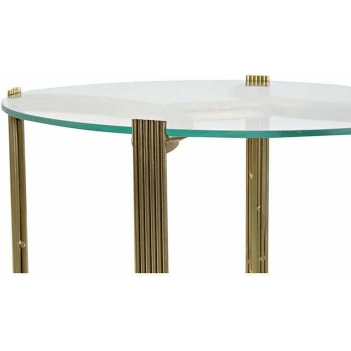 Masa laterală DKD Home Decor Geam Auriu* Oțel (44 x 44 x 48 cm)