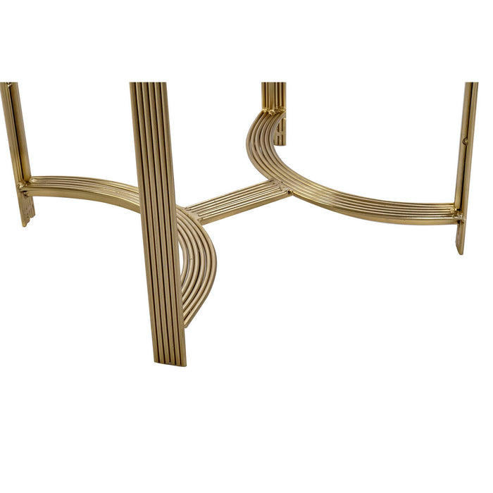 Masa laterală DKD Home Decor Geam Auriu* Oțel (44 x 44 x 48 cm)