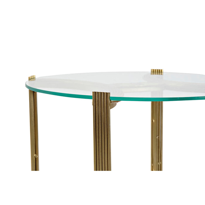 Masa laterală DKD Home Decor Geam Auriu* Oțel (44 x 44 x 48 cm)