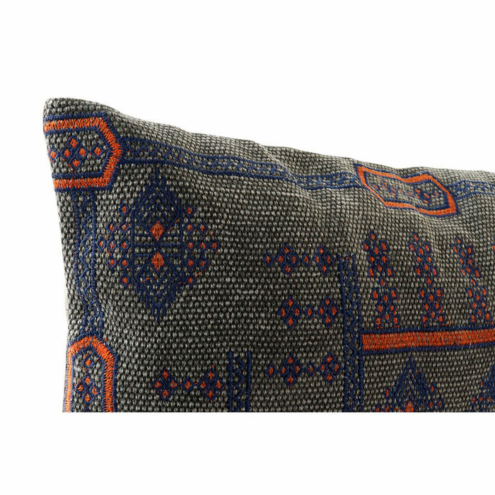 Pernă DKD Home Decor Albastru Portocaliu Pătrat Arab 50 x 10 x 35 cm (2 Unități)