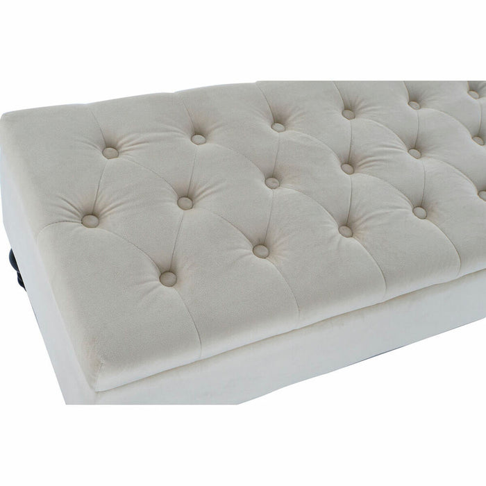 Banchetă DKD Home Decor 115 x 44 x 43 cm 114 x 44 x 41 cm Negru Lemn Crem