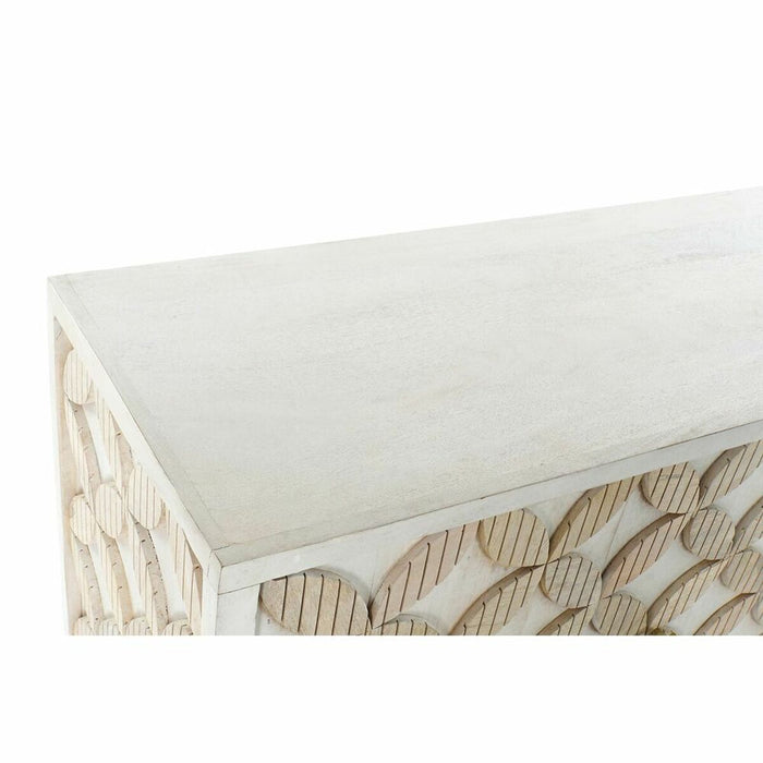 Servantă DKD Home Decor 155 x 43 x 84 cm Bej Auriu* Alb Alamă Lemn de mango