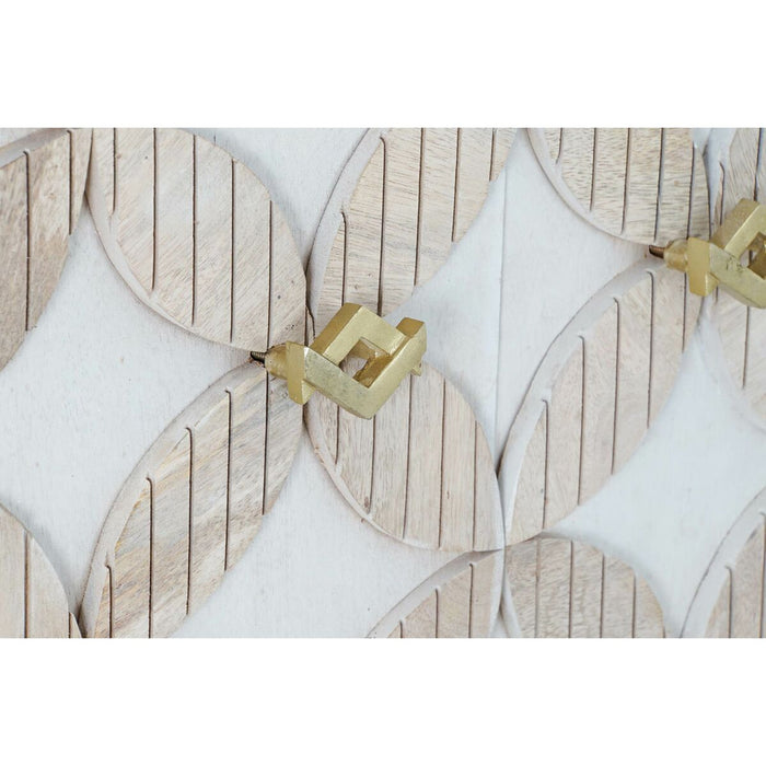 Servantă DKD Home Decor 155 x 43 x 84 cm Bej Auriu* Alb Alamă Lemn de mango