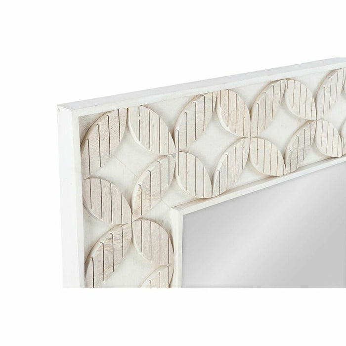 Oglindă de perete DKD Home Decor Oglindă Alb Lemn de mango Romb (154 x 4 x 92 cm)