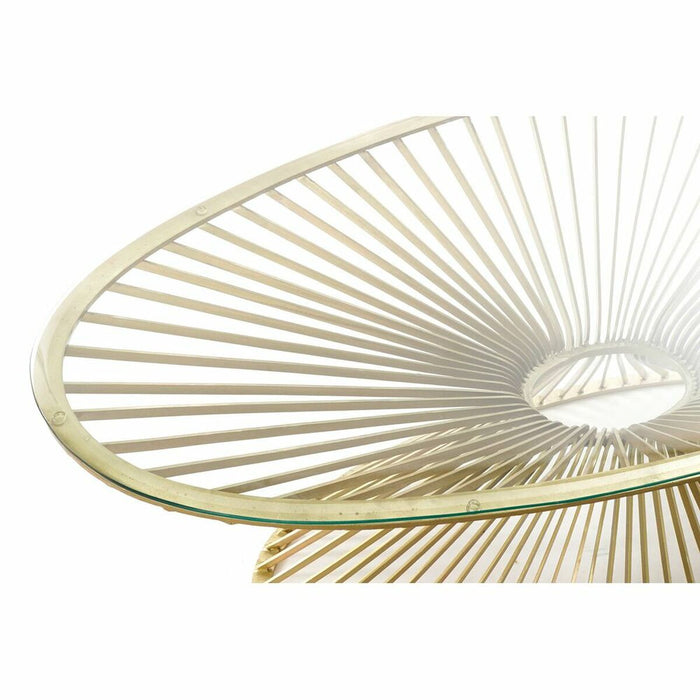 Masa laterală DKD Home Decor Auriu* Geam Oțel 138 x 66 x 46 cm