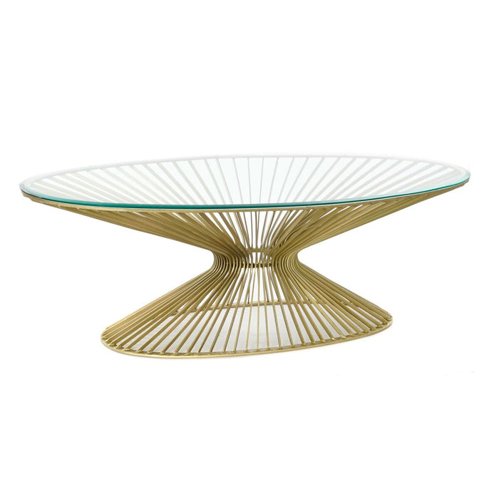 Masa laterală DKD Home Decor Auriu* Geam Oțel 138 x 66 x 46 cm