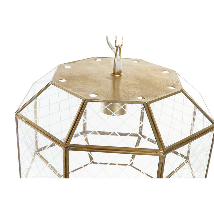 Lustră DKD Home Decor 30 x 30 x 22 cm Geam Auriu* Alamă 50 W