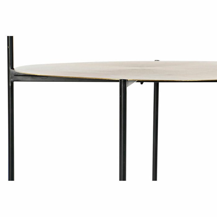 Masa laterală DKD Home Decor Negru Auriu* Aluminiu Modern (73 x 53 x 61 cm)