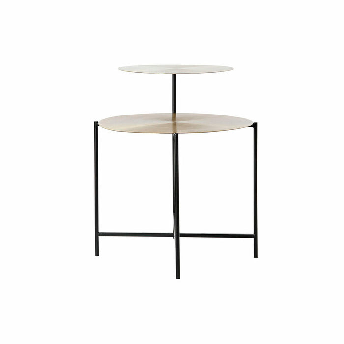 Masa laterală DKD Home Decor Negru Auriu* Aluminiu Modern (73 x 53 x 61 cm)