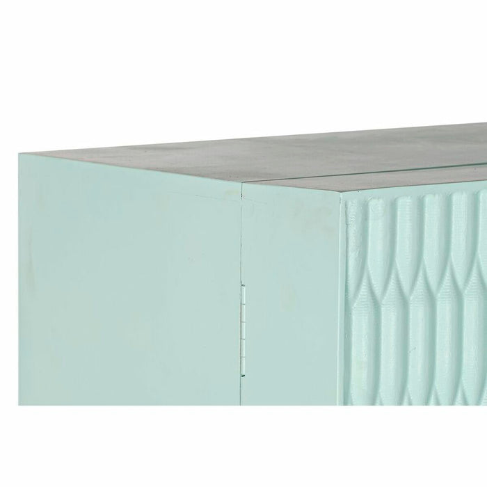 Servantă DKD Home Decor Suport pentru Sticle Metal Lemn Turquoise (90 x 48 x 130 cm)