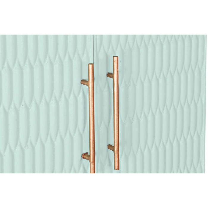 Servantă DKD Home Decor Suport pentru Sticle Metal Lemn Turquoise (90 x 48 x 130 cm)