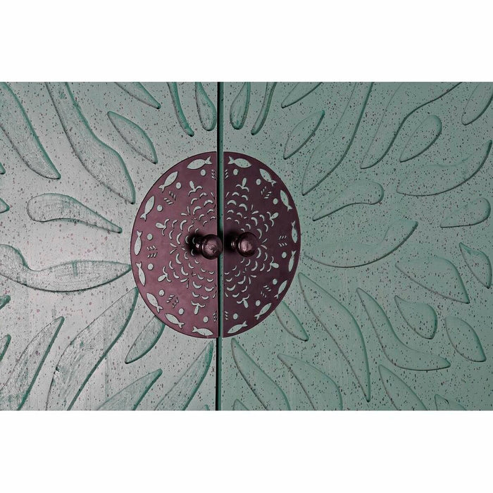 Dulap DKD Home Decor Metal Lemn Turquoise Alb (106 x 48 x 208 cm)