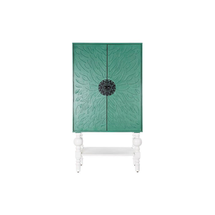 Dulap DKD Home Decor Metal Lemn Turquoise Alb (106 x 48 x 208 cm)